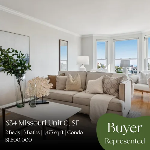 634 Missouri St Unit C, San Francisco. 2 beds, 3 baths, 1,475 sq ft condo. Sold for $1,600,000, buyer represented.