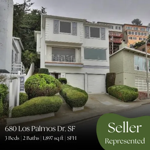 680 Los Palmos Dr, San Francisco. 3 beds, 2 baths, 1,897 sq ft single-family home. Coming soon, seller represented.