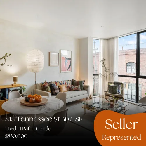 815 Tennessee St Unit 307, San Francisco. 1 bed, 1 bath condo. Sold for $830,000, seller represented.